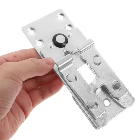 2 Piece Metal Sectional Sofa Clips For Couch Connector held in hand, easy install furniture hardware, alligator style attachment