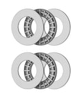 Beefy Industrial Grade Thrust Needle Roller Bearings With Washers 25mm Bore 42mm OD 4mm Thick 2 Pieces AXK2542 2AS