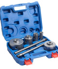 9 Piece Concrete Hole Saw Kit Heavy Duty With Tungsten Steel Core Bits in blue case, includes hole saws and rods.