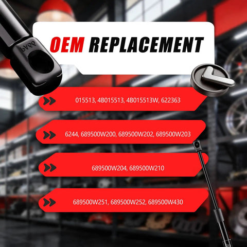 No Sweat Swap Heavy Duty Rear Hatch Struts For 2004 To 2009 Toyota Prius Hatchback replaces 4094 95493 part numbers displayed.