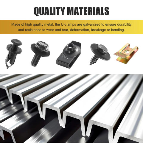 100 Piece Car Screws And Bolts Kit Heavy Duty Undertray Screws Auto Body Fender Screws Splash Guard Clips and Universal U Nuts