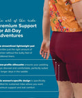Rear view of woman wearing 2.0 Padded High Rise Biker Shorts For Women With Waistband Free Design And Softer Compression Mulberry XL