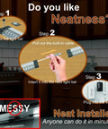 Installation steps for LED Under Cabinet Light Bar With Adjustable Cable Pack Of 12 Corner Input in a kitchen setting