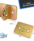 Three Eighths Inch G70 Tractor Bucket Grab Hook Bolt On Forged Steel No Backer Plate with Dimensions and Bolt Holes