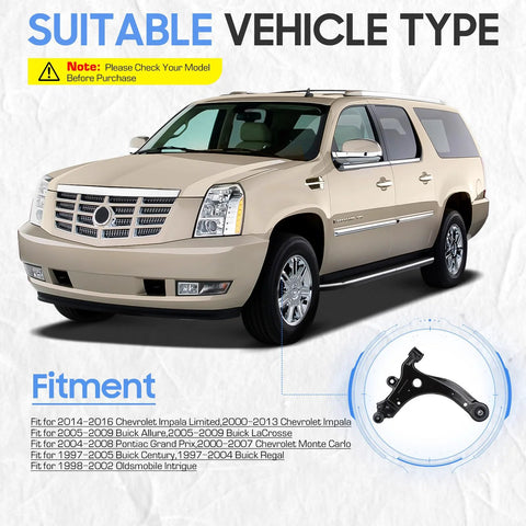 Front lower control arms suspension kit with ball joints; beige GM SUV with suspension diagram