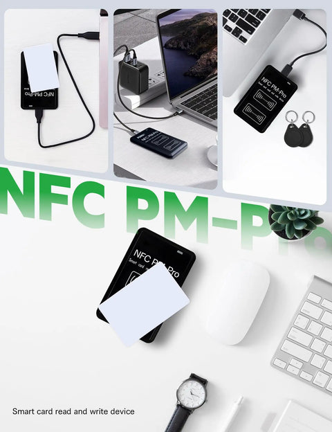 Dual Frequency RFID Reader Writer All In One Copier For 13.56 MHz IC Cards And 125 To 500 KHz ID Keys Cloner in use with cards