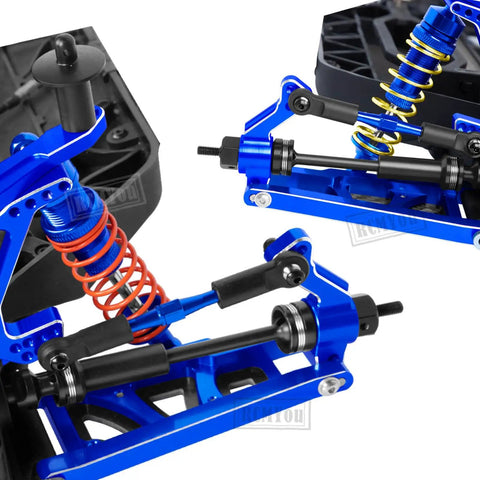 Alloy Front And Rear Suspension Arm Upgrade Kit For 1/10 Slash 4x4 VXL, Stampede 4x4 VXL, Rustler 4x4 VXL, And Hoss 4x4 VXL Navy Blue