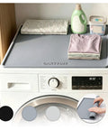 Top Shelf Silicone Washer And Dryer Top Mat 26 By 18 Inch Waterproof Countertop Protector Non Slip on laundry machine with detergent.