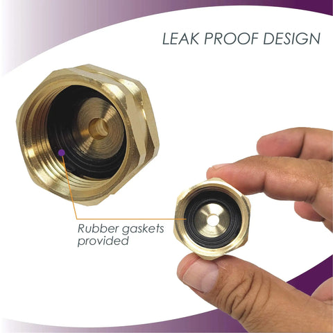 Two Pack Three Quarter Inch To One Quarter Inch Brass Garden Hose Adapter Set Female To Compression Quick Connect, leak proof design.