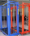 Heavy Duty Electric Lifting Cart And Rock Solid Mobile Work Platform Featuring No Fuss Remote Control Built From Thick Reinforced Steel. Two colored models.
