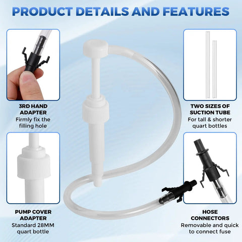 Gearhead Heavy Duty Transmission Fluid Pump For Standard Quart Bottles With 10cc Per Stroke Includes Third Hand Adapter 2025