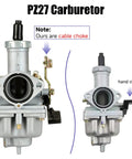 PZ27 Carburetor Kit for 125cc 150cc 200cc 250cc 4 Stroke Engines with cable choke compared to hand choke