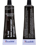 Front view of Gasket Maker Silicone Sealant for High Temperature RTV Black 3.53 Oz tube, suitable for automotive repairs.