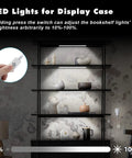 Four Pack Cold White LED Shelf Lights With Memory Function, 12 Inch Plug In Under Cabinet Lighting in display case setup
