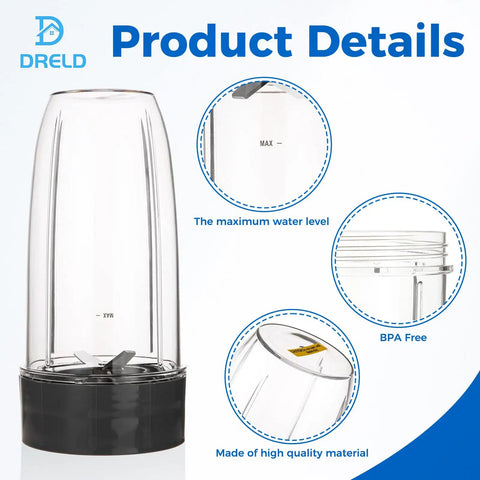 Replacement 32oz Blender Cup Set With 2 Extractor Blades And 2 Rubber Gaskets For 600W And 900W Blenders in product details
