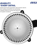 Heavy Duty HVAC Blower Motor With Wheel Assembly For Cars And Trucks Plug And Play Cabin Cooling Fan Replacement close-up view of fan blades.