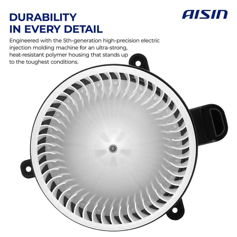 Heavy Duty HVAC Blower Motor With Wheel Assembly For Cars And Trucks Plug And Play Cabin Cooling Fan Replacement close-up view of fan blades.