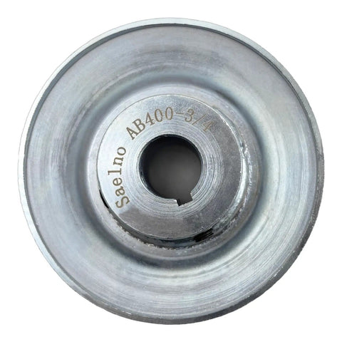 Single Groove V Belt Pulley Four Inch Outside Diameter Three Quarter Inch Bore Motor Pulley For A B 5L 4L Belts Carbon Steel Zinc Plated 1020 Steel Includes Keyseat Screws And Wrench