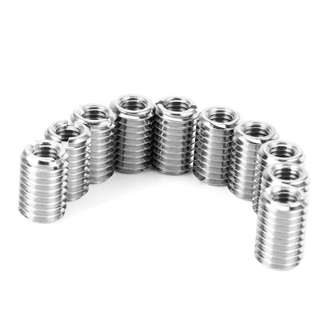 Insert Nut Thread Repair Kit With 10 Pieces For M6 x 1 0 Female And M10 x 1 5 Male Threads In 303 Stainless Steel Lightweight Durable Wear Resistant Quick Fix For Damaged Thread Holes Ideal For Auto And Metalworking