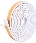Heavy Duty Self Adhesive Foam Weather Stripping Tape For Doors And Windows Square Black Draft Buster in roll form on white background.