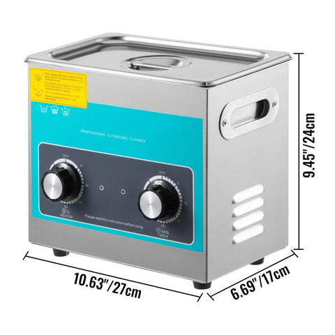 Best Compact 2 Liters Ultrasonic Cleaner With Heater For Jewelry Glasses And Small Parts High Efficiency Four Zero KHz Deep Cleaning Powerhouse - 2L Stainless Steel Cleaner
