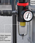 Close-up of regulator on Pro Grade High Pressure Pneumatic Grease Pump With Aluminum Gun And 19 Inch Hose For Construction Machinery