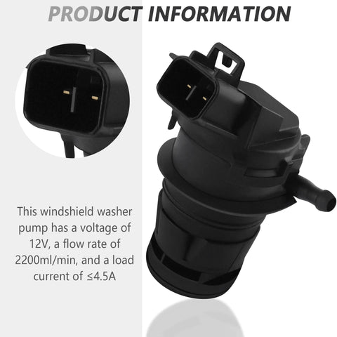 Plug And Play Windshield Washer Pump Replacement Kit With Grommet 12V For Toyota Lexus Mazda Honda Fits OEM 85330-60190
