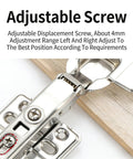 Close-up of 2 Pack Detachable Stainless Steel Full Overlay Cabinet Hinges With Hydraulic Soft Close Damper on a wooden surface.