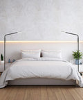 Dope Dimmable LED Floor Lamp With Adjustable Color Temperature For Bedside Reading And Crafting in bedroom setup, pair shown