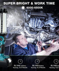 Cordless LED Work Light For Makita 18V Battery 2000 Lumen in use under car 6000-6500K for outdoor camping, DIY projects