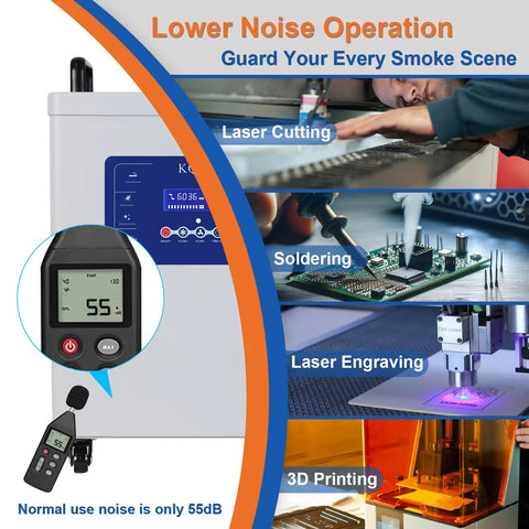 150W Solder Fume Extractor with 280 Cubic Meters Per Hour Air Flow, LED display, brushless motor, welding smoke absorber device