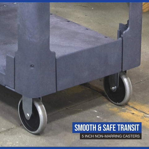 Tough As Nails Structural Foam Utility Cart With 500 Lb Capacity Featuring Rust Proof Flat Trays Smooth Glide Wheels And Built In Storage Bins For No Sweat Garage Organization And Job Site Hauls