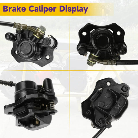 Left Hydraulic Disc Brake Master Cylinder Caliper Assembly for 50cc to 250cc ATVs and Quad Bikes, multi-angle view