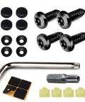 Black Heavy Duty Anti Theft License Plate Screws Kit Set For Car Tag Mounting, Rustproof Stainless Steel M6 Hardware