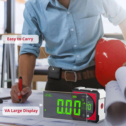 USB Charging Digital Angle Finder With Laser And Magnetic 4 Side Level Gauge Aluminum Box Gear For Precise Angles Zero At Any Angle Pro Gadget Class 2 Laser Output Under 1mW, VA display