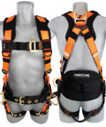 Worksite Ready Full Body Safety Harness For Construction With Five Point Adjustability, Tongue Buckle Leg Straps, Dual Color Shoulder Straps