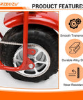 Close-up of mini bike rear wheel with Silver 140 Link Mini Bike Chain With Master Link And Chain Breaker, durable steel