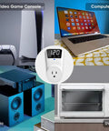 Wall Mount Surge Protector With Voltage Stabilizer And Real-Time Monitoring Fireproof UL94V-1 for TV, computer, audio, and oven