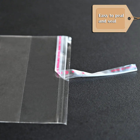Self Sealing Cellophane Bags For 8.5x11 Photo Mats, Clear Reclosable Sleeves, showcasing easy peel and seal feature