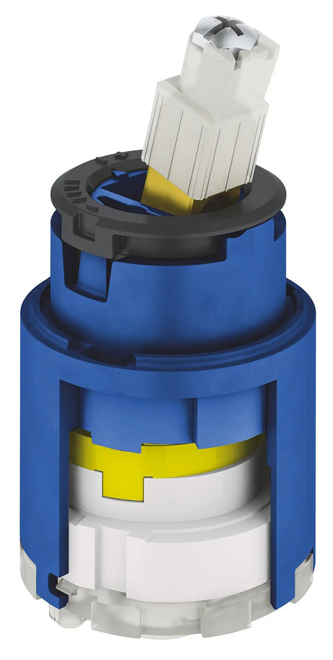 Replacement Ceramic Faucet Cartridge For Standard Single Handle Taps In Kitchen And Bath, blue cylindrical valve showing details