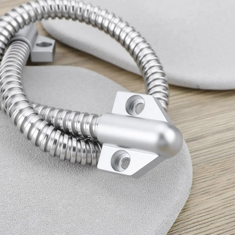 2 Pack 408Mm Stainless Steel Flexible Door Conduit For Electrical Wiring And Wire Protector Head Size 31x30x13Mm mounted