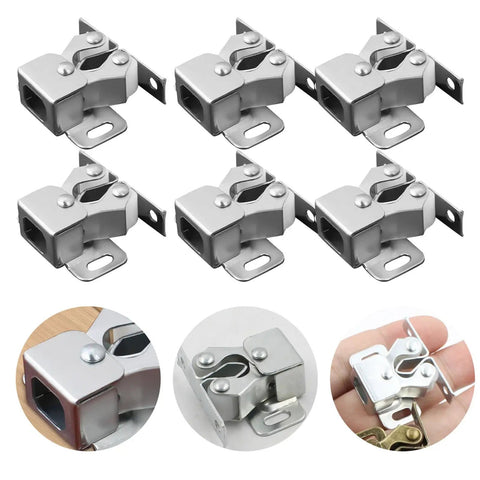 Bead Roller Cabinet Latch 12 Pack Double Roller Door Catch Spring Loaded Galvanized Low Profile Catch for cupboard and furniture
