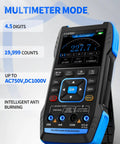 Upgraded Handheld Oscilloscope With Multimeter And DDS Generator, 50 MHz Bandwidth, display showing multimeter mode readings