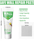 Ultimate Drywall Repair Kit For Quick Hole Fill And Scratch Repair, 250g Spackle Paste tube with mesh repair patch, no mess compound