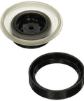 3-pack Orbit jar-top sprinkler valve diaphragms; white diaphragms with black mounting ring, front view