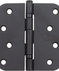 Ball Bearing Door Hinge Four Inch With Five-Eighths Radius Corner, Bulk Pack One Hundred Matte Black Finish, front view