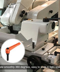 8 Pcs Adjustable Lever Handles M8 x 30mm Metric Thread With 70mm Levers, orange handle, attached to machinery in a workshop setting