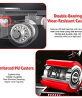 Rock Solid Heavy Duty Moving Dolly With Thickened Steel Base And Smooth PU Swivel Casters For Easy Furniture And Machinery Transport Heavy Lifting Makes Quick Work Of Any Job showing double-bearing wear-resistant casters.