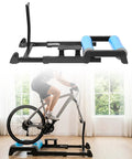 Detachable Indoor Bike Roller Trainer Stand For 24 To 29 Inch Mountain Bikes, Anti Slip Platform in use with bike inside home