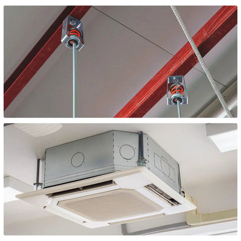 Heavy Duty Spring Vibration Isolators Quieten Room Shakes Fast Drop In Ceiling Mount Hangers For HVAC Systems Bulletproof Suspension Dampers That Curb Bass Rattle Two Pack Steel Frames Grip 110 Lbs Each